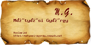 Mátyási György névjegykártya